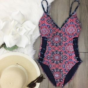NWT Lucky Brand Festival Medallion Swimsuit